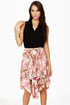 Birds in Paradise Bird Print Midi Skirt