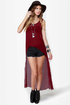 Smooth Move Sheer High-Low Wine Red Top