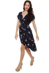 Three Little Birds Navy Blue Print Dress