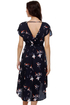 Three Little Birds Navy Blue Print Dress