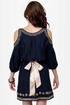 Greek Squad Embroidered Navy Blue Dress
