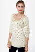 Fuzzy Dice Ivory Sequin Sweater