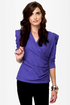 Baby, You're a Ruched Ma'am Indigo Blue Top