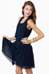 THML Drape-fruit Juice Navy Blue Dress