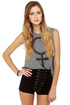 Tripp NYC High-Waisted Black Corset Shorts