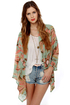 Italian Riviera Sheer Mint Print Top
