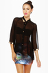 Metal Detector Black Button-Up Top