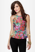 Floral Plans Sleeveless Floral Print Top