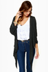Volcom Autumn Spice Kimono Charcoal Grey Wrap Sweater