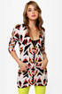 Volcom V.Co Loves Beige Print Cardigan Sweater