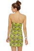 Volcom Hey Poppy Lime Green Print Dress