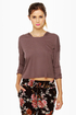 Volcom My Favorite Cropped Hoody Brown Top