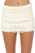 Start from the Bottom Ivory Lace Shorts