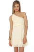Dream Come True Cream One Shoulder Dress