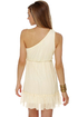 Dream Come True Cream One Shoulder Dress