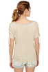 Major Lacer Short Sleeve Beige Top