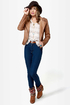 Black Sheep Heart Brown Vegan Leather Moto Jacket