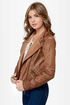 Black Sheep Heart Brown Vegan Leather Moto Jacket