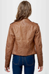 Black Sheep Heart Brown Vegan Leather Moto Jacket