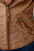 Black Sheep Heart Brown Vegan Leather Moto Jacket