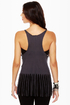 Black Sheep Om Grey Fringe Tank Top
