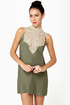 Midnight Mystery Gold and Olive Green Dress