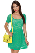 Gazebo Get-Together Teal Lace Dress