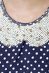 Collar-ship Award Navy Blue Polka Dot Tank Top