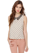Collar-ship Award Polka Dot Tank Top