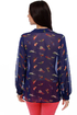 Bird is the Word Print Blue Top