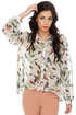 Bird is the Word Print Ivory Top
