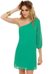 C'mon Get Happy One Shoulder Teal Dress