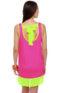 Black Light Optional Neon Yellow and Fuchsia Dress