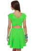 Cross and Effect Neon Green Dress