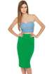 Building Block Green Pencil Skirt