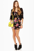 Radiant Roses Black Floral Print Dress