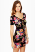 Radiant Roses Black Floral Print Dress