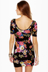 Radiant Roses Black Floral Print Dress