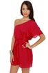 Cute and Kissable One Shoulder Red Dress