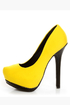 Dollhouse Dulce Yellow Lycra and Patent Platform Pumps