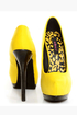 Dollhouse Dulce Yellow Lycra and Patent Platform Pumps