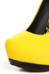 Dollhouse Dulce Yellow Lycra and Patent Platform Pumps