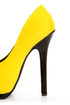 Dollhouse Dulce Yellow Lycra and Patent Platform Pumps