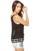 Lattice Entertain You Sheer Black Tank Top