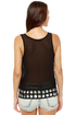 Lattice Entertain You Sheer Black Tank Top