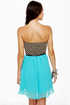 Zag, You're It Aqua Blue Print Dress