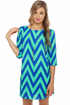 Zagging Rights Blue and Mint Striped Dress
