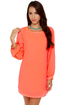 City of Neon Coral Shift Dress