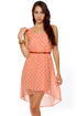 Southern Hospitality Peach Polka Dot Dress