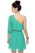 Ticker Tape Parade One Shoulder Mint Dress